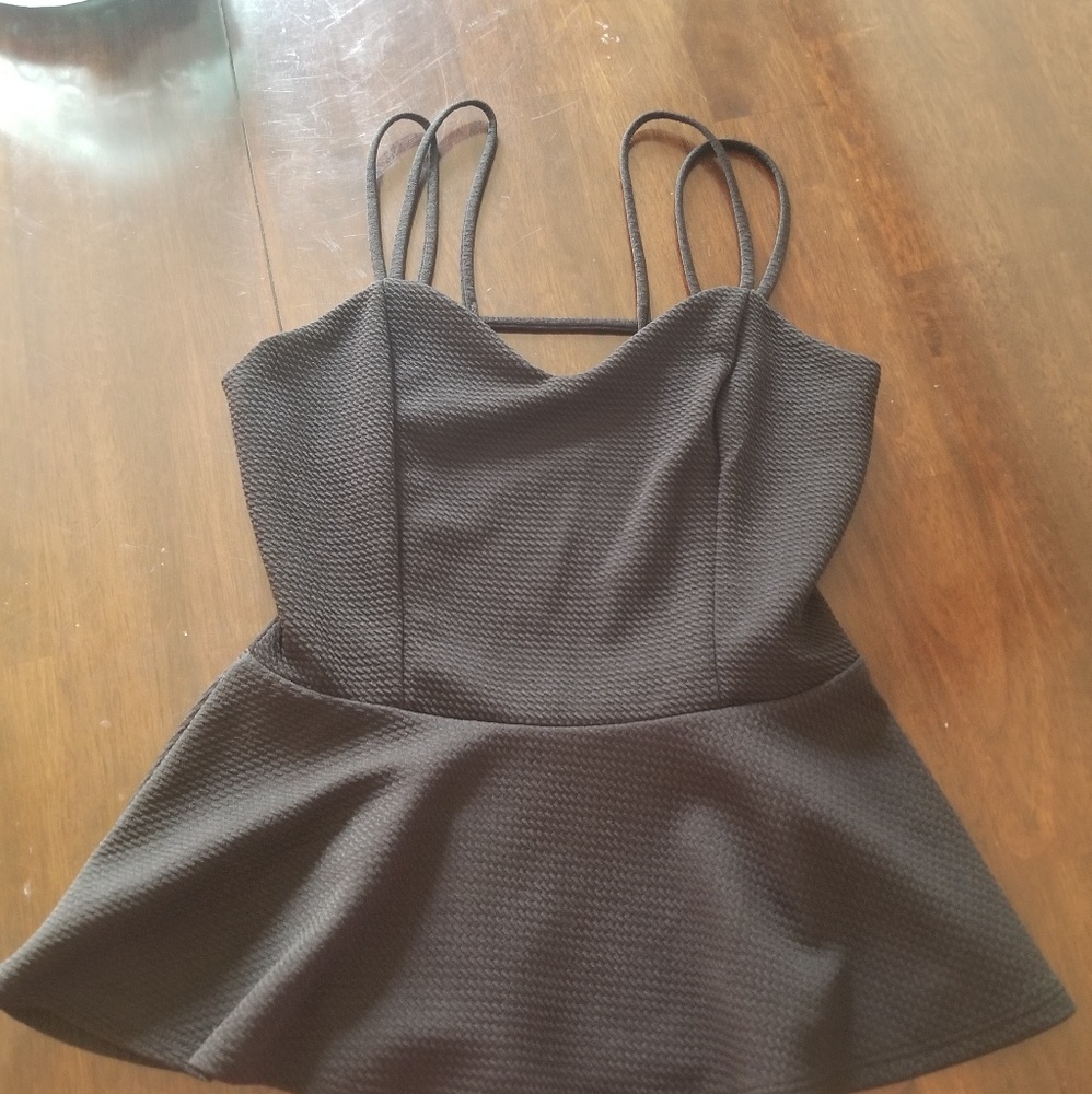 black peplum top